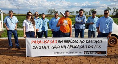 Trabalhadores eletricitários da State Grid paralisam as atividades em MS pelo cumprimento do PCS