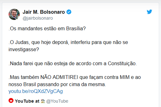 No Twitter, Bolsonaro classifica Moro como Judas; ex-ministro depõe na PF em Curitiba