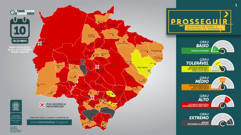 Covid avança em MS: mais da metade dos municípios estão na faixa vermelha; em 24 horas mais 1.236 casos confirmados e 18 óbitos
