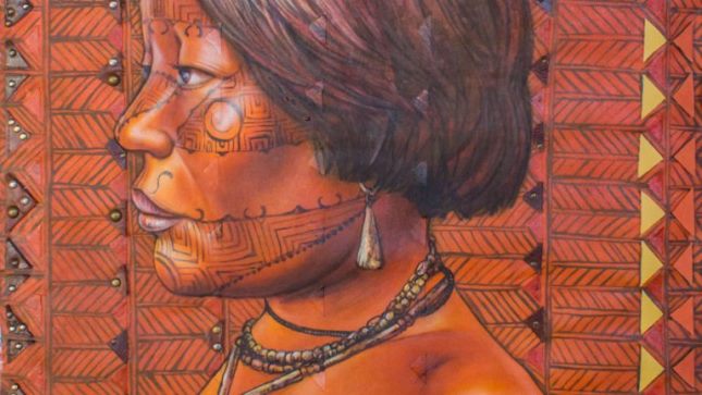 Pinturas com temática indígena, de Ghva Maurício, até esta quarta (31) na Galeria de Vidro em Campo Grande