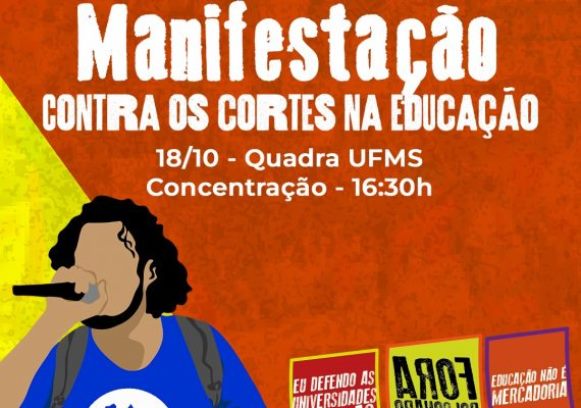 Estudantes realizam ato contra cortes na Educação nesta terça (18) em Campo Grande