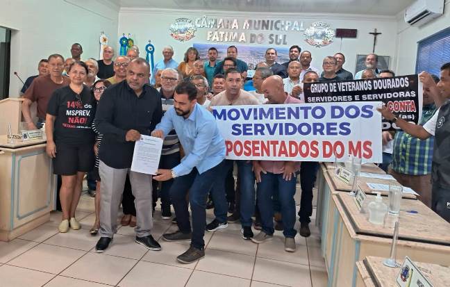 Fátima do Sul: Aposentados fazem manifestação na Câmara contra o desconto de 14% e vereadores aprovam moção de apoio; veja o texto