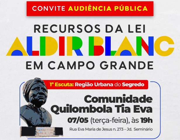 Câmara Municipal e Ministério da Cultura promovem escutas públicas sobre a Lei Aldir Blanc em Campo Grande