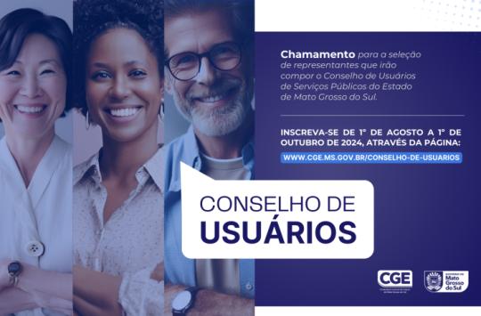 Conselho de Usuários dos Serviços Públicos de MS: inscrições vão até 1º de outubro