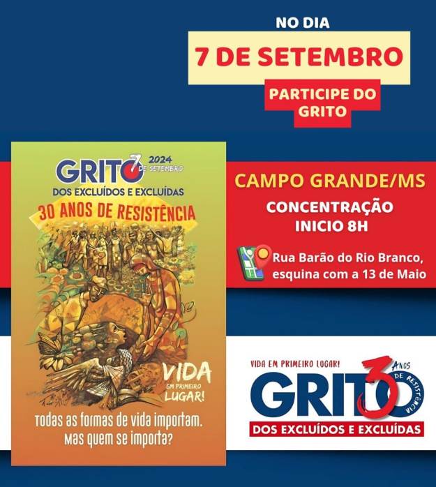 Movimento “Grito dos Excluídos” acontece também em Campo Grande neste 7 de setembro