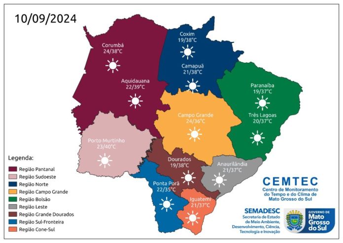 Com previsão de sol e tempo firme nesta terça-feira, céu segue acinzentado em Mato Grosso do Sul