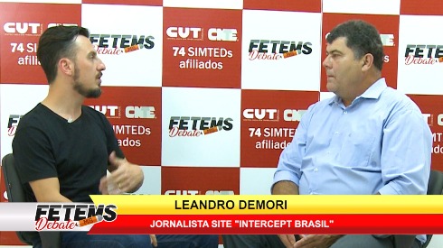 Daqui a pouco, às 12:30 na TV Bandeirantes/Interativa, entrevista com o editor do site “The Intercept Brasil” no programa da FETEMS