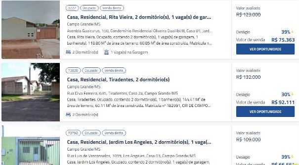 Banco do Brasil coloca à venda 35 casas com desconto em Campo Grande; valores estão entre R$ 48 mil e  R$ 115 mil