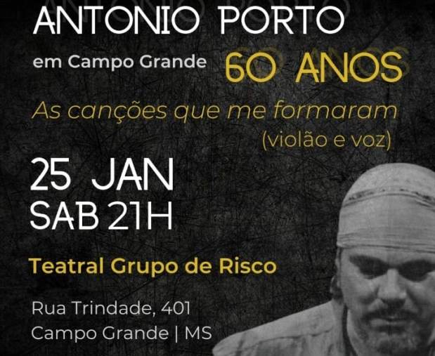 CG Cultura & Entretenimento: músico Antônio Porto se apresenta em Campo Grande neste sábado (25)