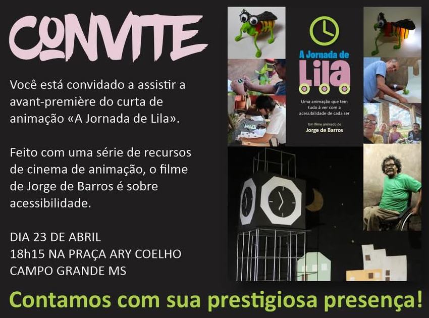Filme de animação sobre acessibilidade: Jorge de Barros estreia curta-metragem na Praça Ary Coelho em Campo Grande nesta quarta (23) Filme de animação sobre acessibilidade: Jorge de Barros estreia curta-metragem na Praça Ary Coelho em Campo Grande nesta quarta (23)